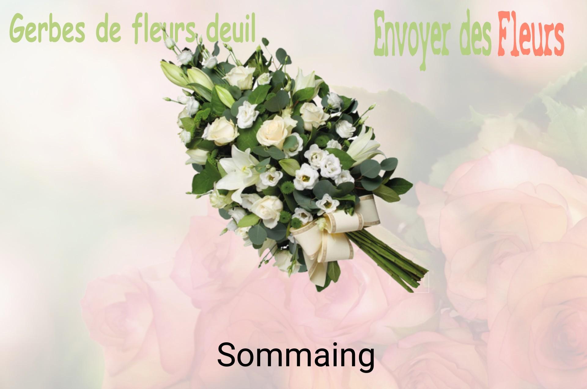 Gerbe de fleurs de deuil livrée à Sommaing